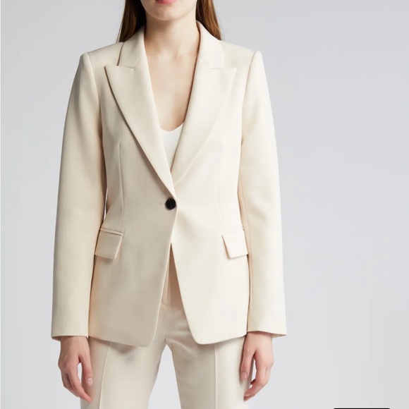 Kobi Halperin Jackets & Blazers - NWT Kobi Halperin XL Jordi Twill Canvas Neutral Beige One-Button Blazer Jacket